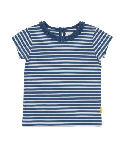Kite Clothing Girls Mini Stripy T-Shirt - Navy Cotton