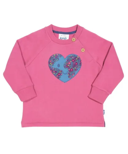 Kite Clothing Girls Planet Love Sweatshirt - Pink Cotton