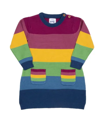 Kite Clothing Girls Rainbow Knit Dress - Multicolour Cotton