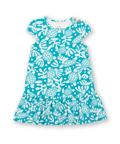 Kite Clothing Girls Sea Turtle Dress - Blue Cotton