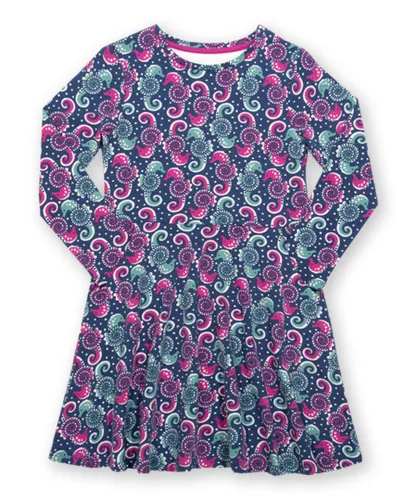 Kite Clothing Girls Seahorse Skater Dress - Multicolour Cotton Jersey