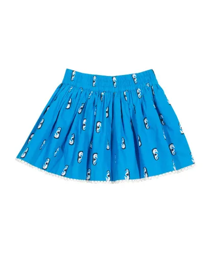Kite Clothing Girls Seahorse Skirt - Blue Cotton