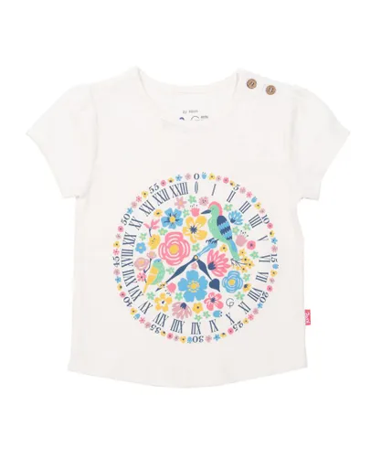 Kite Clothing Girls Shepherd Gate Clock T-Shirt - Cream Cotton