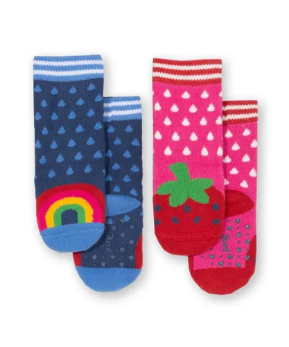 Kite Clothing Girls Strawberry Grippy Socks - Multicolour Cotton