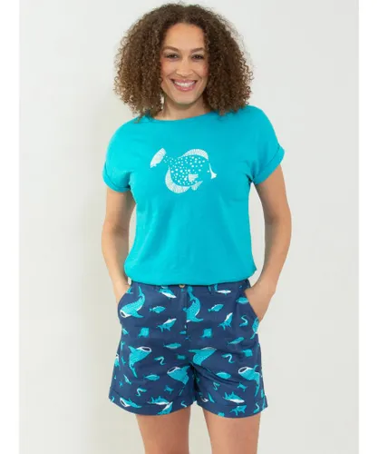 Kite Clothing Womens Chapman T-Shirt Fish - Blue Cotton