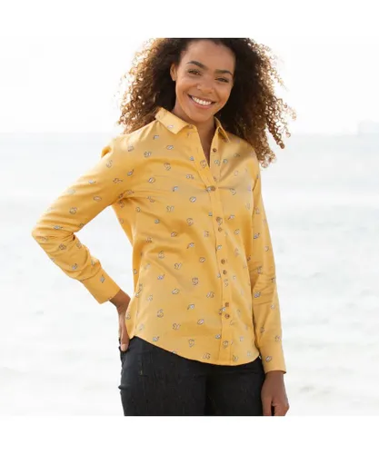 Kite Clothing Womens Wimborne Shirt Nature Watch - Yellow Cotton