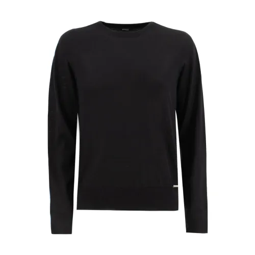 Kiton , Black Cashmere Silk Crew Neck Sweater ,Black female, Sizes: