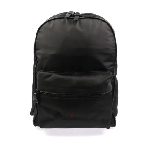 Kiton , Black Casual Zipper Backpack ,Black male, Sizes: ONE SIZE