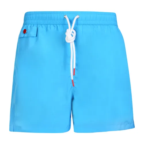 Kiton , Blue Swim Shorts for Men ,Blue male, Sizes: