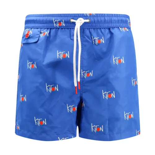 Kiton , Blue Swimwear with Elastic Waist ,Blue male, Sizes: