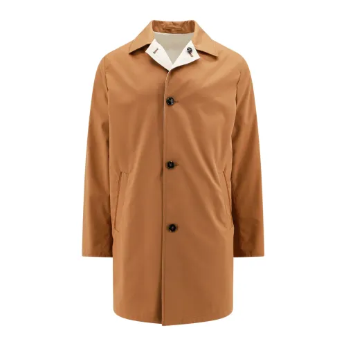 Kiton , Brown Button Closure Jacket ,Brown male, Sizes: