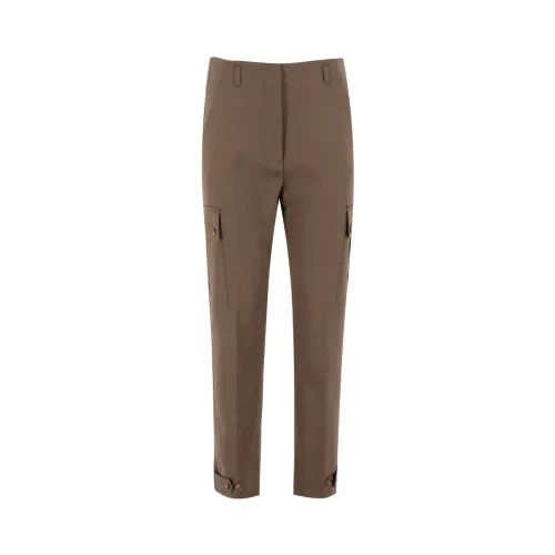Kiton , Brown Slim-Fit Trousers Aw23 ,Brown female, Sizes: