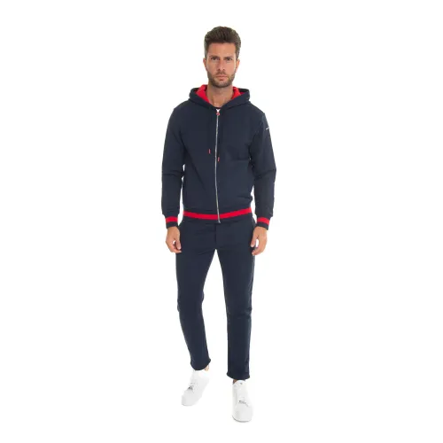 Kiton , Contrast Piping Sports Tracksuit ,Blue male, Sizes: