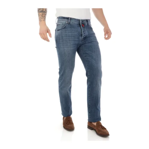 Kiton , Denim Jeans ,Blue male, Sizes: