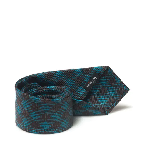 Kiton , Diamond Style Silk Tie ,Brown male, Sizes: ONE