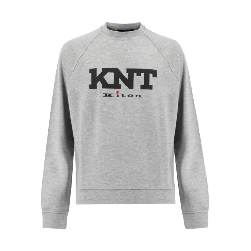 Kiton , Grey Ss23 Zip-Up Sweatshirt ,Gray male, Sizes: