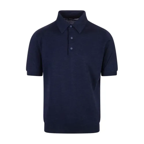 Kiton , Kiton T-shirts and Polos Blue ,Blue male, Sizes: