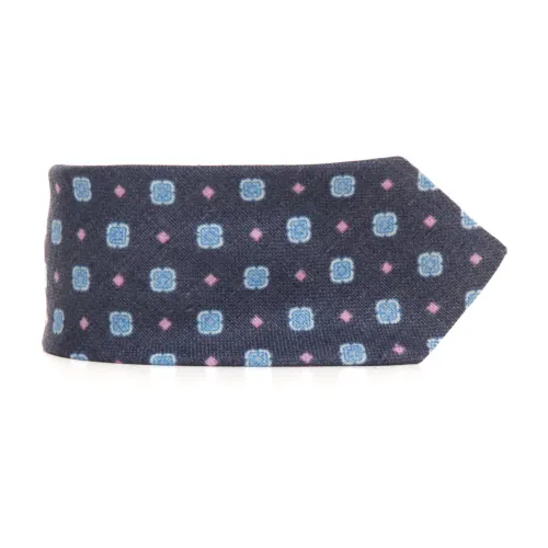 Kiton , Luxury Cashmere Tie - Modern Gentleman`s Style ,Blue male, Sizes: ONE