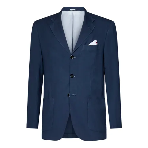 Kiton , Mens Clothing Outerwear Blue Ss24 ,Blue male, Sizes: