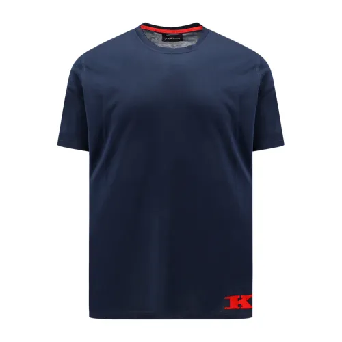 Kiton , Mens Clothing T-Shirts Polos Blue Ss24 ,Blue male, Sizes: