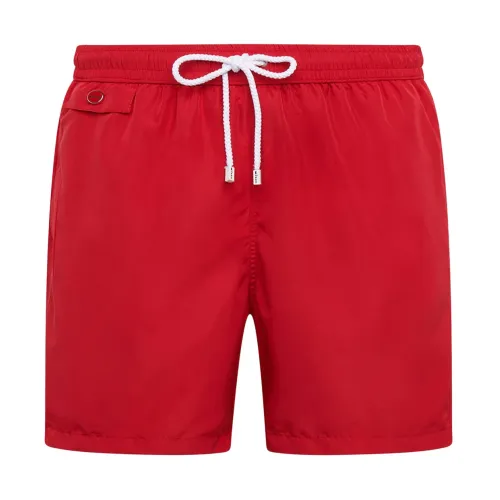 Kiton , Red Polyester Swim Boxer ,Red male, Sizes: