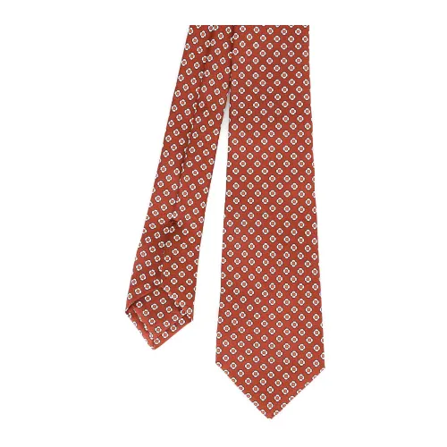 Kiton , Refined Red and White Patterned Tie ,Red male, Sizes: ONE
