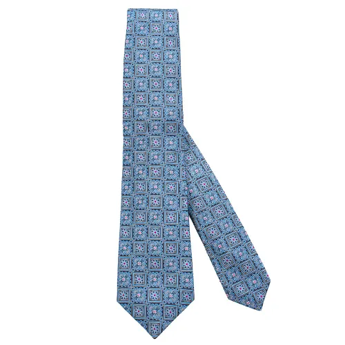 Kiton , Silk Necktie Set - Napoli Origami Style ,Blue male, Sizes: ONE