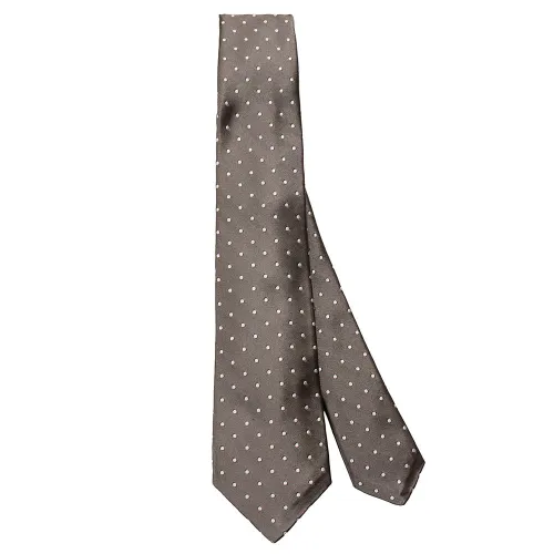 Kiton , Silk Necktie Set - Napoli Origami Style ,Gray male, Sizes: ONE