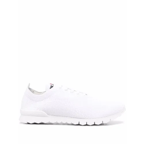 Kiton , White Textured-Knit Sneakers ,White male, Sizes: