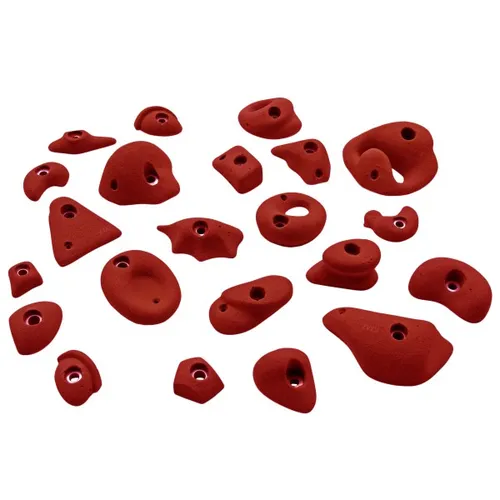 KMZ Holds - Set 1 - Set of 22 climbing holds S-XL red