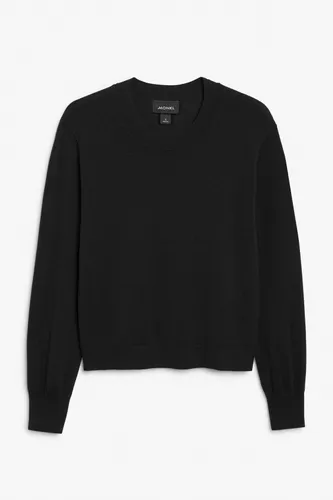 Knitted jumper with ribbed hems - Black