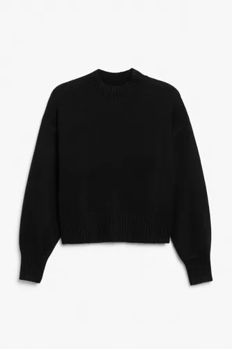 Knitted turtleneck sweater - Black