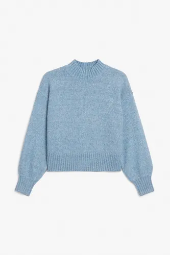 Knitted turtleneck sweater - Blue