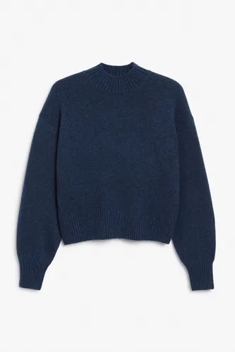 Knitted turtleneck sweater - Blue