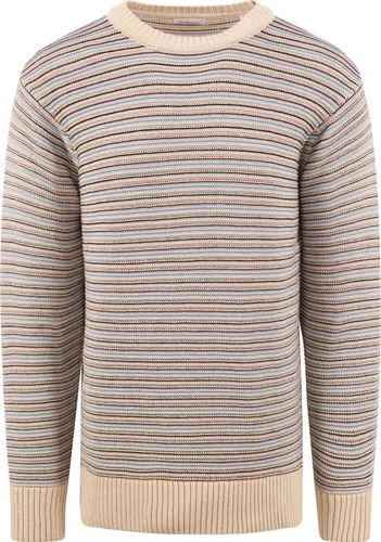 KnowledgeCotton Apparel Sweater Stripes Beige Multicolour