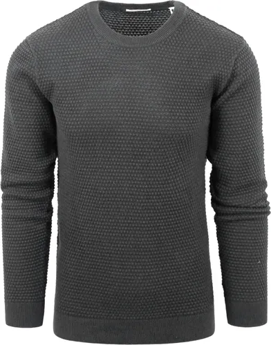 KnowledgeCotton Apparel Sweater Vagn Anthracite Dark Grey Grey