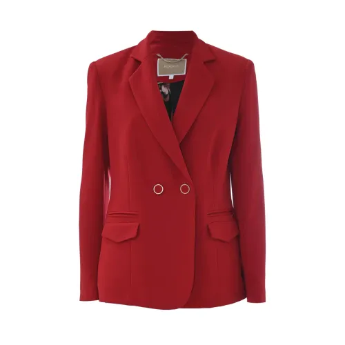 Kocca , Elegant Double-Breasted Womens Jacket ,Red female, Sizes: