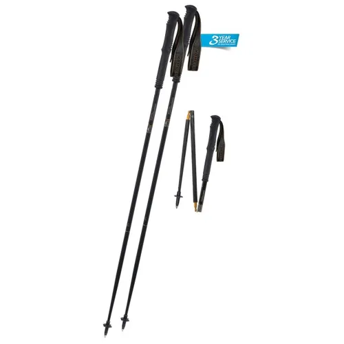 Komperdell - Carbon FXP Trail Foldable Gepolstert - Running poles size 105 cm, black/ highlight