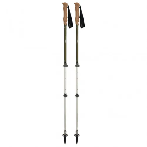 Komperdell - Shockmaster Cork Powerlock - Walking poles size 105-140 cm, green/grey