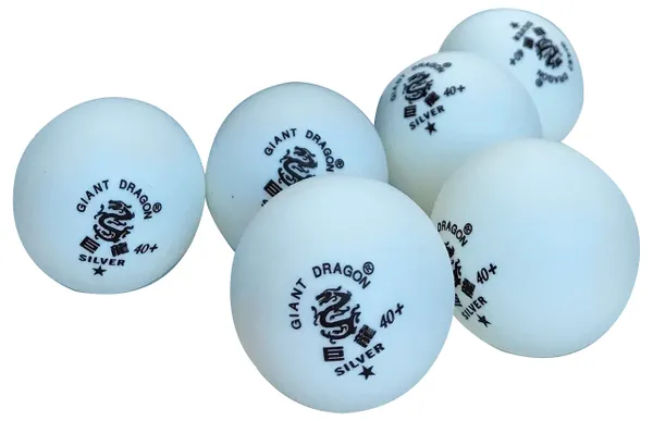 Kounga Table Tennis Balls Giant Dragon White (Pack of 6)