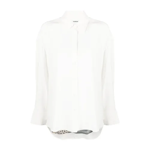 Krizia , Animal Print Silk Shirt ,White female, Sizes: