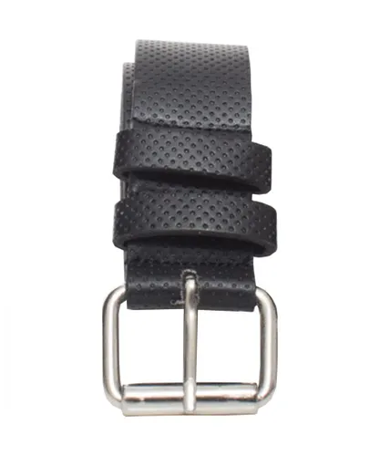 Kruze By Enzo Mens Black Embossed Leather Belt