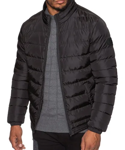 Kruze By Enzo Mens Quilted Zip Up Jacket - Black