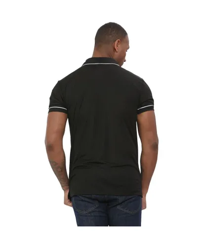 Kruze By Enzo Mens Short Sleeve Casual Polo Shirts - Black