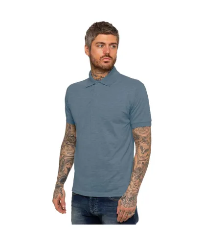 Kruze By Enzo Mens Short Sleeve Polo Shirts - Teal Cotton
