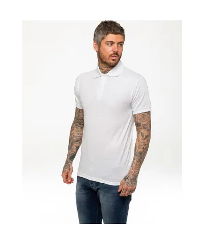 Kruze By Enzo Mens Short Sleeve Polo Shirts - White Cotton