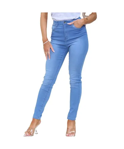 Kruze By Enzo Womens Skinny Stretch Jeans - Blue Cotton