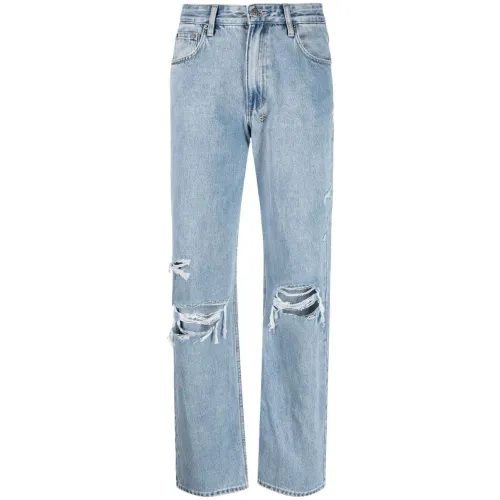 Ksubi , Authentic Trashed Wide Blue Jeans ,Blue female, Sizes: