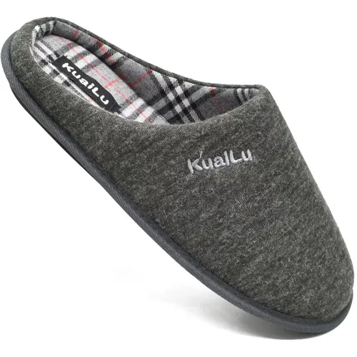KuaiLu Mens comfort memory foam slippers Slip on House