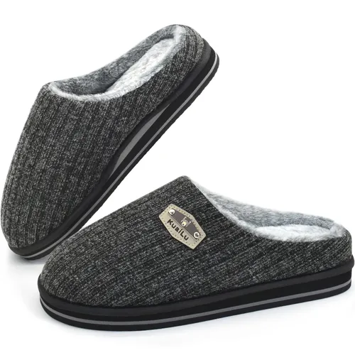 KuaiLu Mens Slippers Size 8.5 Black